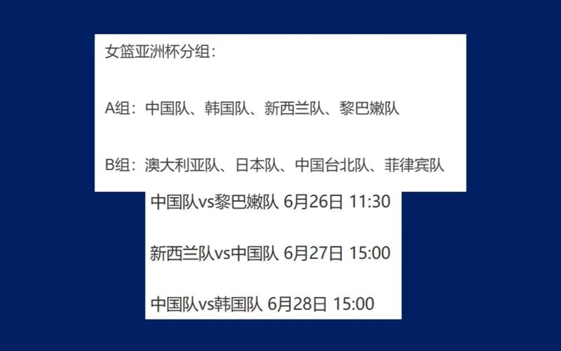 2023女篮世界杯赛程,2023女篮世界杯赛程表时间