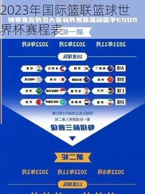 2023年国际篮联篮球世界杯赛程表
