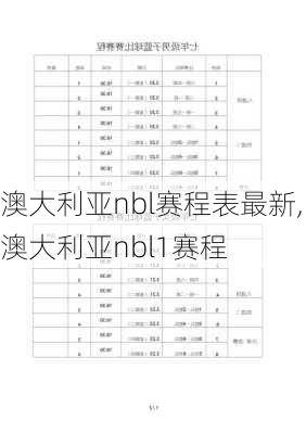 澳大利亚nbl赛程表最新,澳大利亚nbl1赛程
