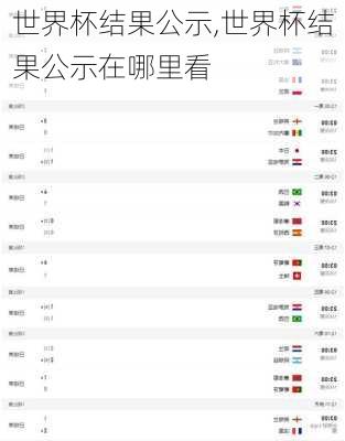 世界杯结果公示,世界杯结果公示在哪里看