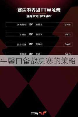 牛馨冉备战决赛的策略