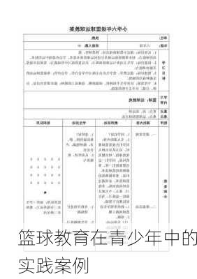篮球教育在青少年中的实践案例