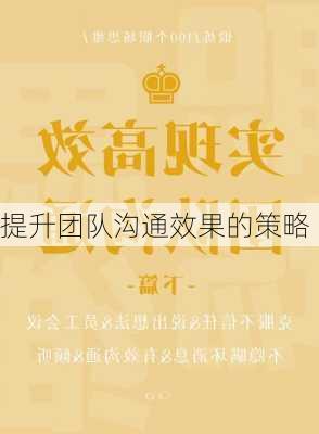 提升团队沟通效果的策略