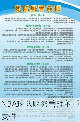 NBA球队财务管理的重要性