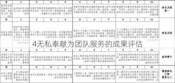 4无私奉献为团队服务的成果评估