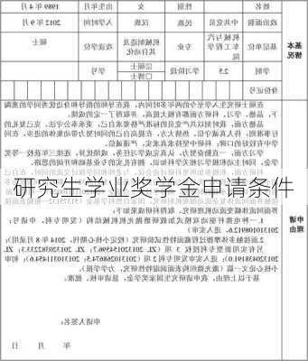 研究生学业奖学金申请条件
