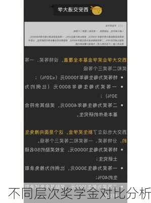 不同层次奖学金对比分析