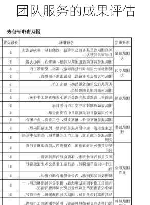 团队服务的成果评估