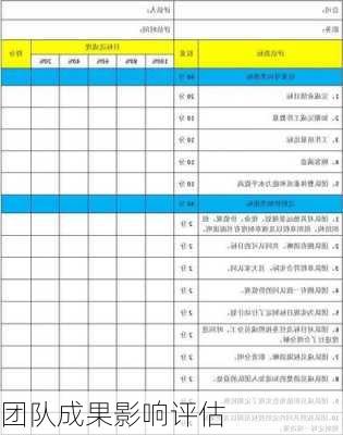 团队成果影响评估