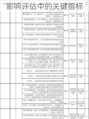 影响评估中的关键指标