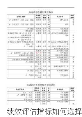 绩效评估指标如何选择