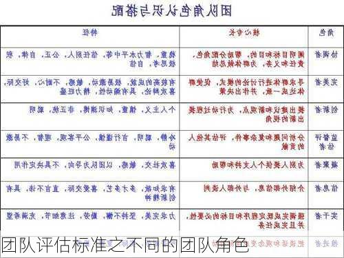 团队评估标准之不同的团队角色