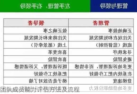 团队成员能力评估方法及流程