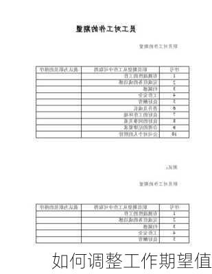 如何调整工作期望值