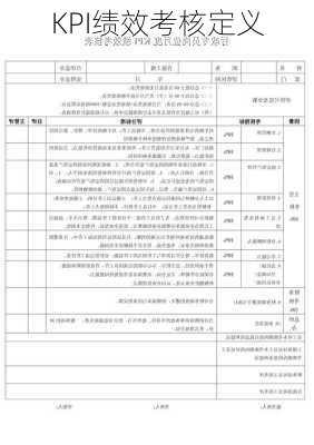 KPI绩效考核定义
