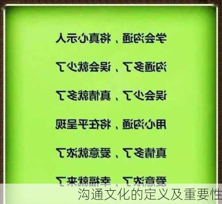 沟通文化的定义及重要性