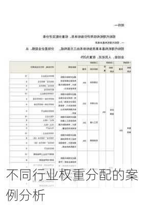 不同行业权重分配的案例分析
