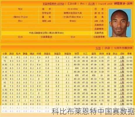 科比布莱恩特中国赛数据