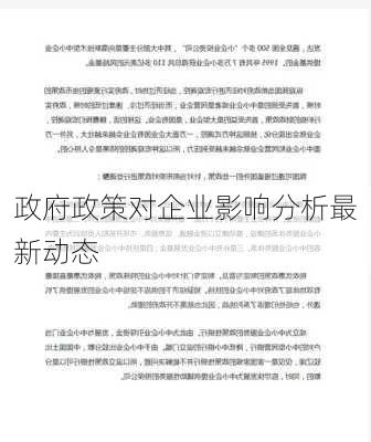 政府政策对企业影响分析最新动态