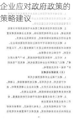 企业应对政府政策的策略建议