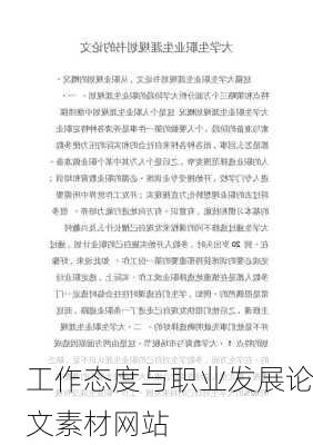 工作态度与职业发展论文素材网站