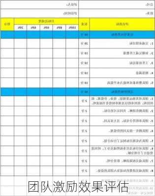 团队激励效果评估