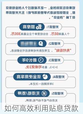 如何高效利用贴息贷款