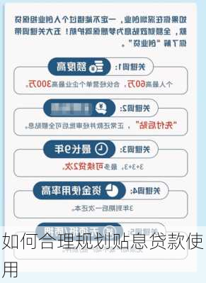 如何合理规划贴息贷款使用