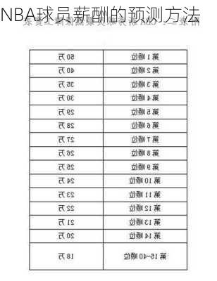 NBA球员薪酬的预测方法