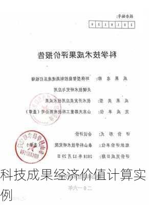 科技成果经济价值计算实例
