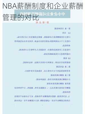 NBA薪酬制度和企业薪酬管理的对比