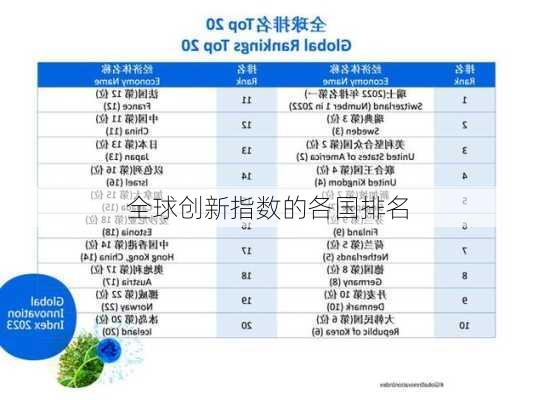 全球创新指数的各国排名