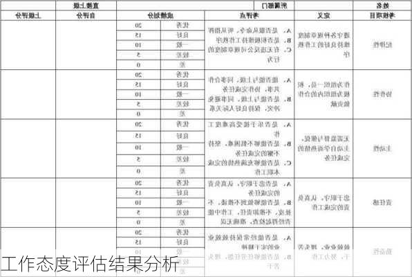 工作态度评估结果分析
