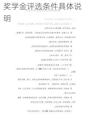 奖学金评选条件具体说明
