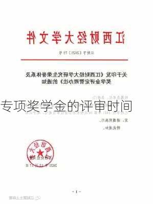 专项奖学金的评审时间