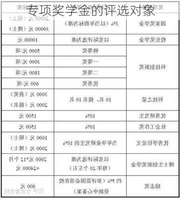 专项奖学金的评选对象