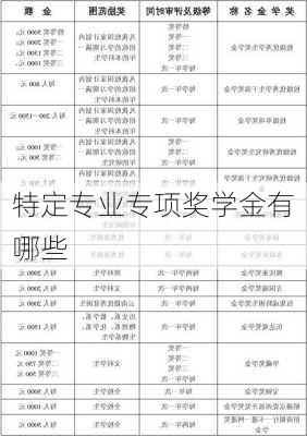 特定专业专项奖学金有哪些