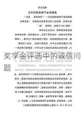 奖学金评选中的诚信问题