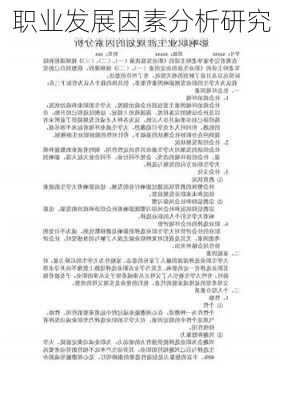 职业发展因素分析研究
