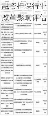 融资担保行业改革影响评估