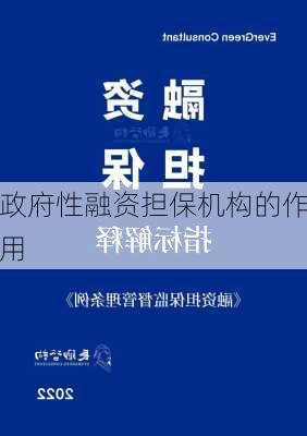 政府性融资担保机构的作用