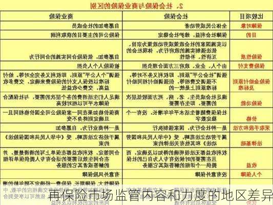 再保险市场监管内容和力度的地区差异