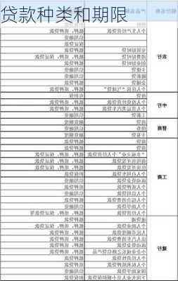 贷款种类和期限