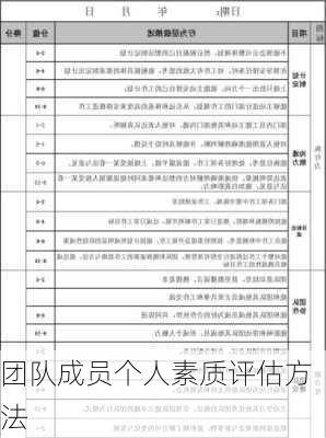 团队成员个人素质评估方法