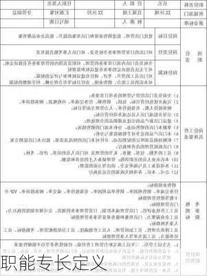 职能专长定义