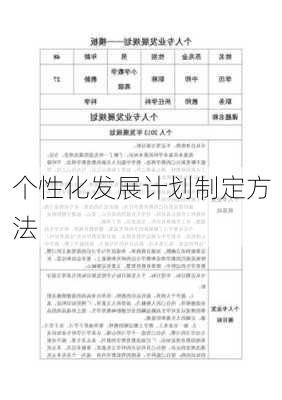 个性化发展计划制定方法