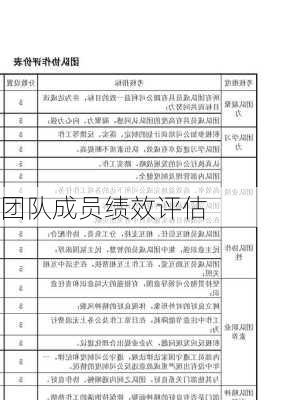 团队成员绩效评估