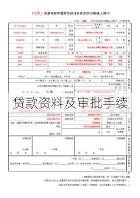 贷款资料及审批手续