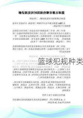 篮球犯规种类