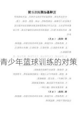 青少年篮球训练的对策